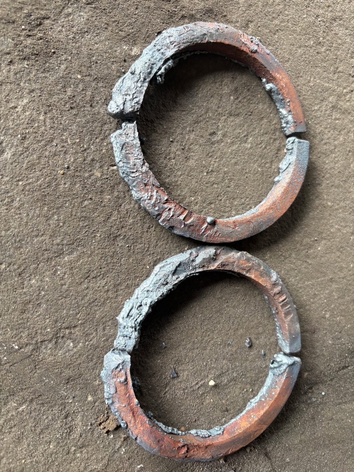 Damaged seals removed to access the Mack trunnion shaft