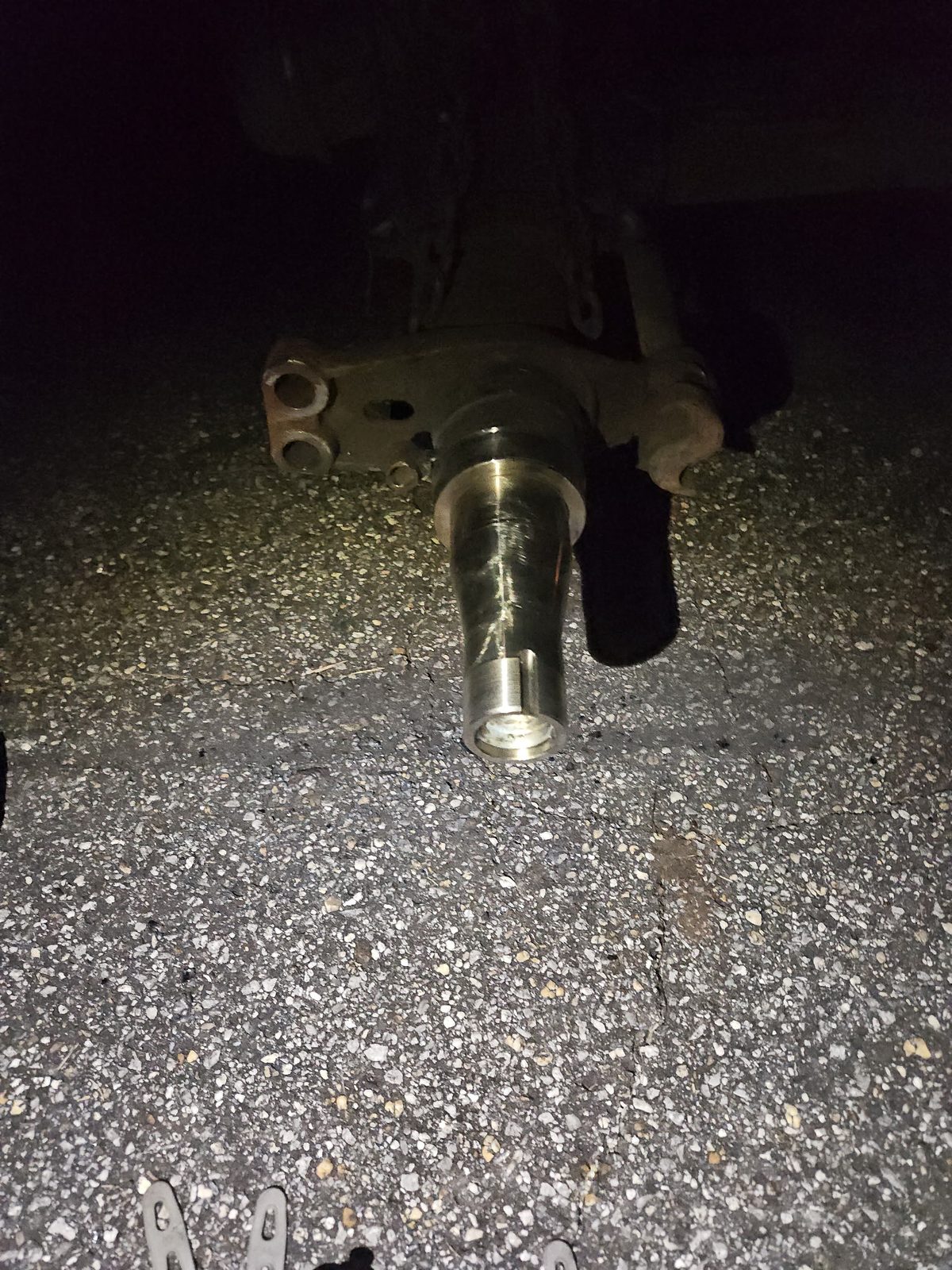 Completed trailer axle spindle replacement